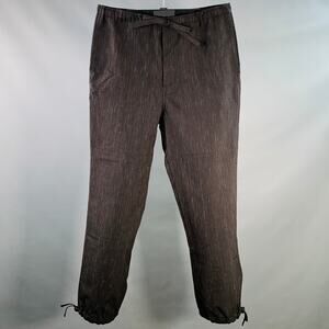 VISVIM Size M Black Brown Pinstripe Wool Linen Button Fly Casual Pants